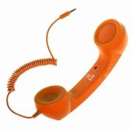Телефонная ретро трубка для смартфона оранжевая - Телефонная ретро трубка для смартфона оранжевая